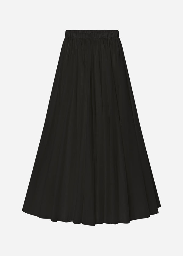 Crinoline Double Layer Skirt in Cotton Silk Voile - Black - CO