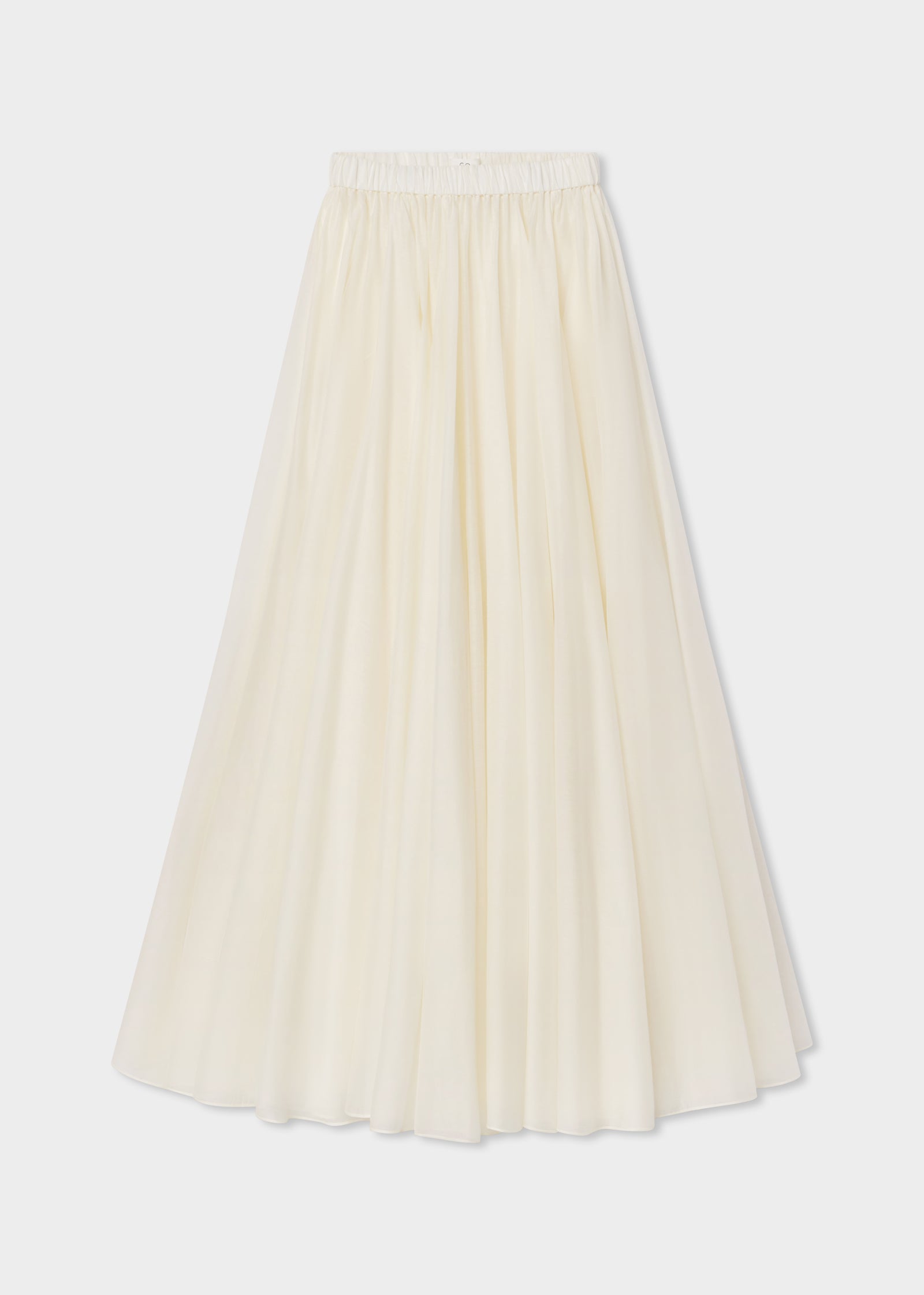 Crinoline Double Layer Skirt in Cotton Silk Voile - Ivory