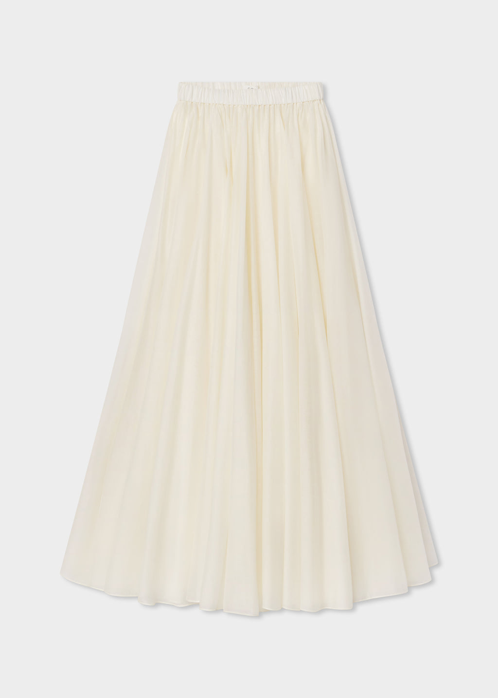 Crinoline Double Layer Skirt in Cotton Silk Voile - Ivory - CO