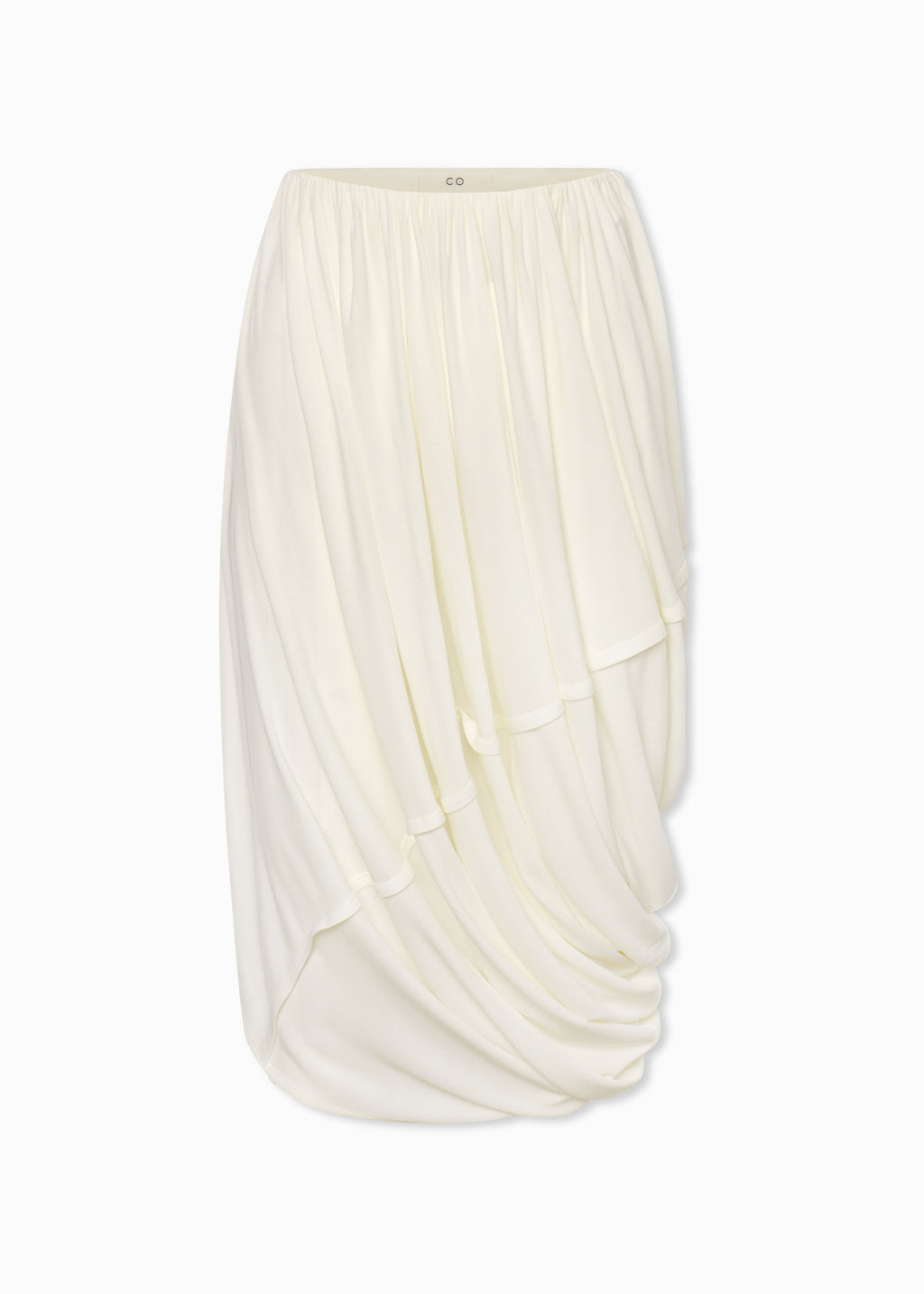 Draped Skirt in Crepe Jersey - Ivory - CO