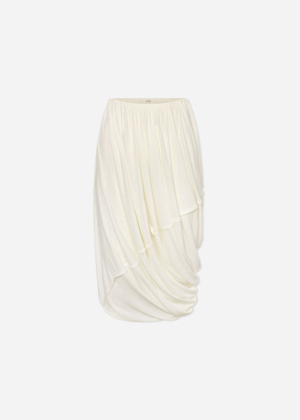 Draped Skirt in Crepe Jersey - Ivory - CO