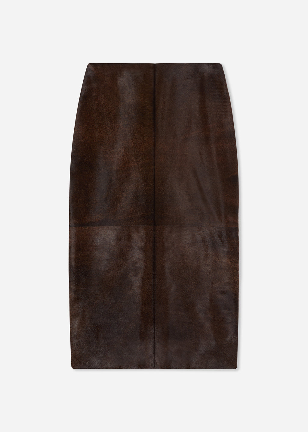 Pencil Skirt in Calf Hair - Chocolate - CO