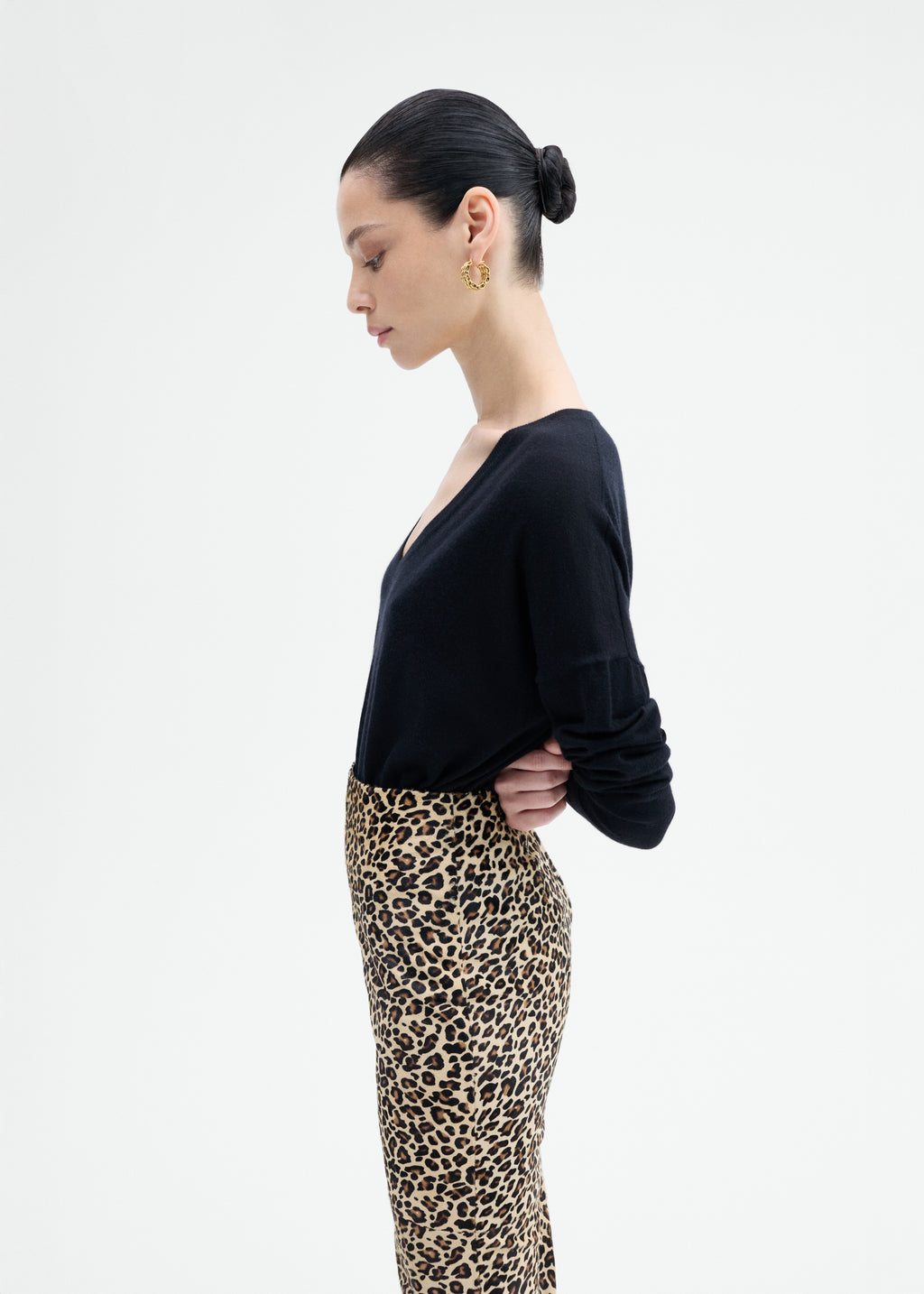 Leather Leopard Skirt in Calf Hair - Leopard - CO
