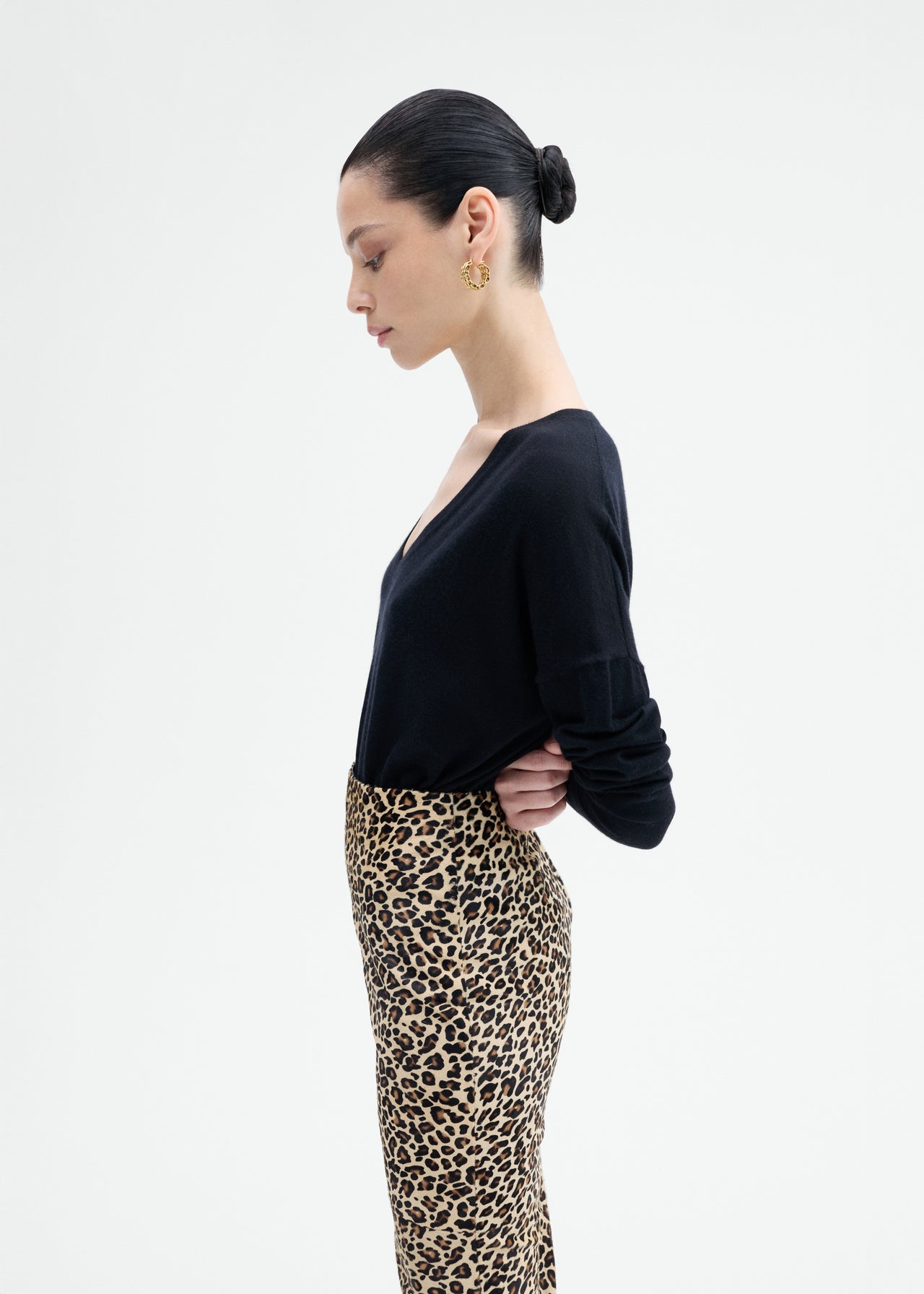 Leather Leopard Skirt in Calf Hair - Leopard - CO