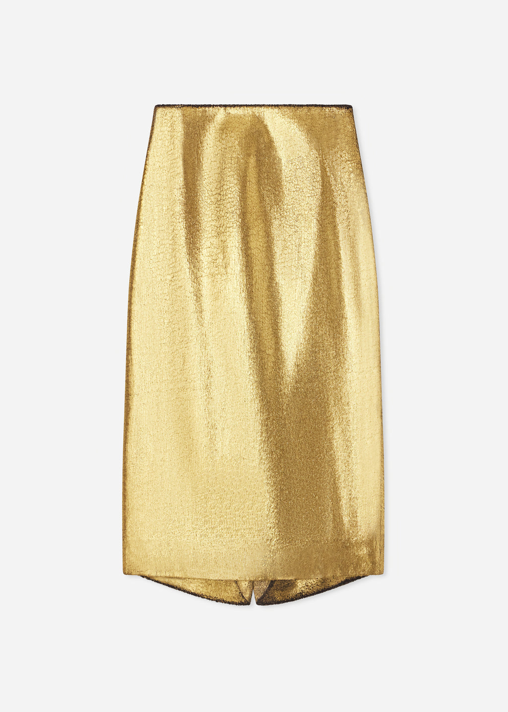 Foil Velvet Midi Pencil Skirt  - Gold - CO