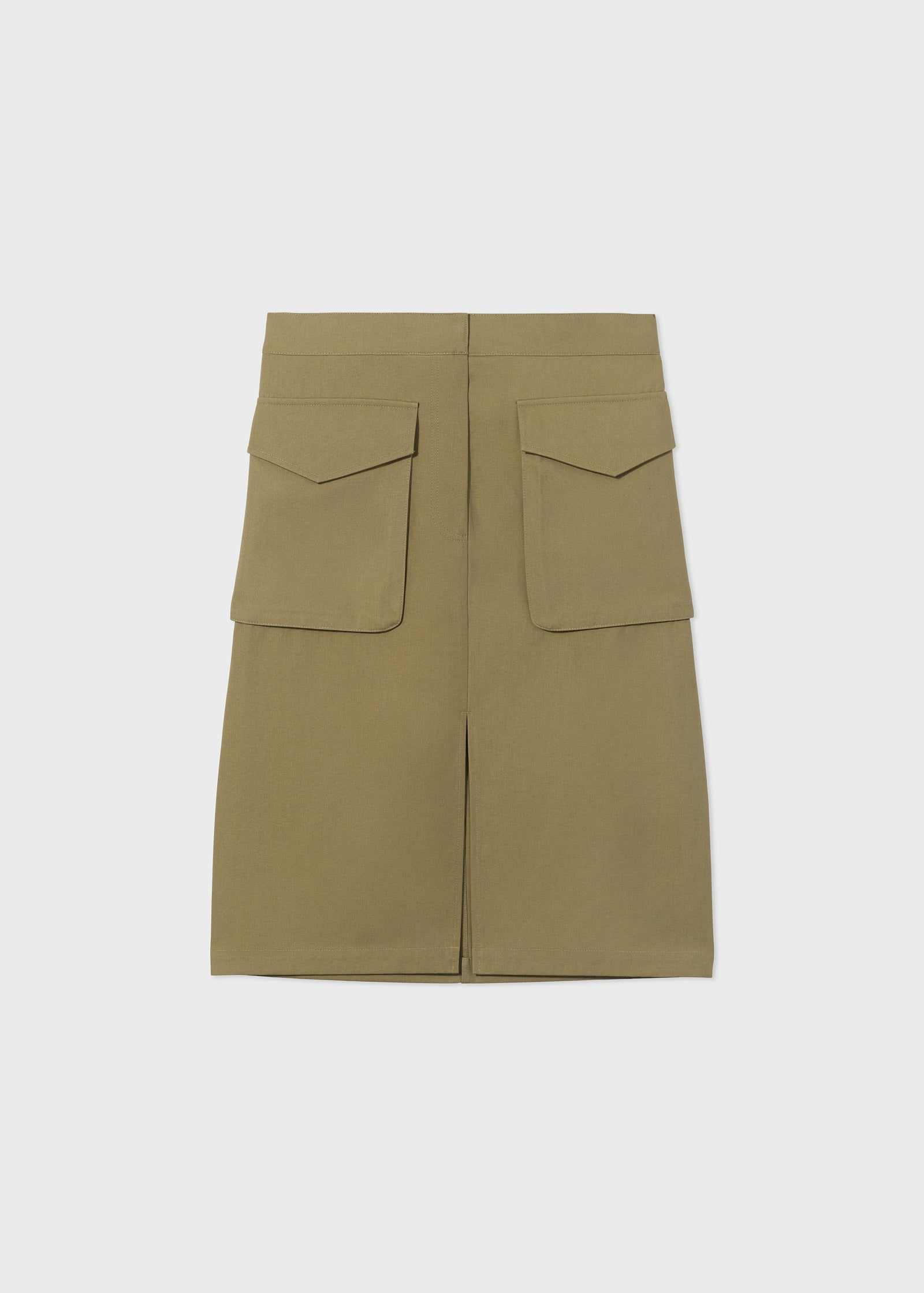 Cargo Pencil Skirt in Cotton Canvas - Sage - CO Collections