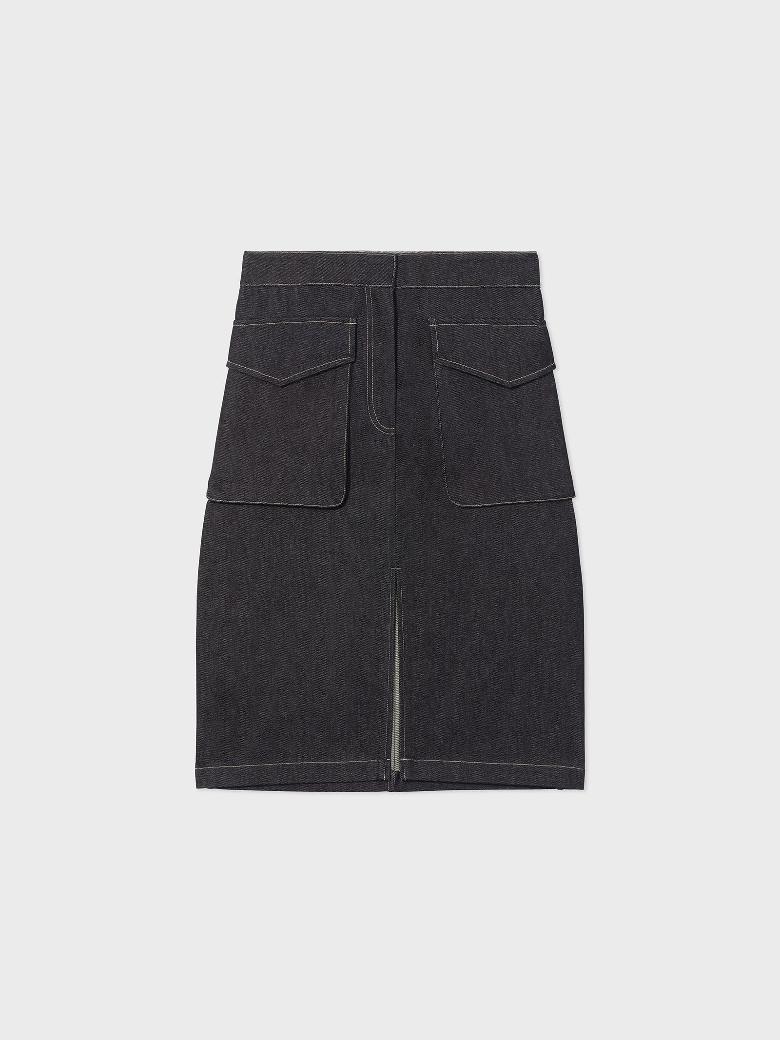 Cargo Pencil Skirt in Denim - CO Collections