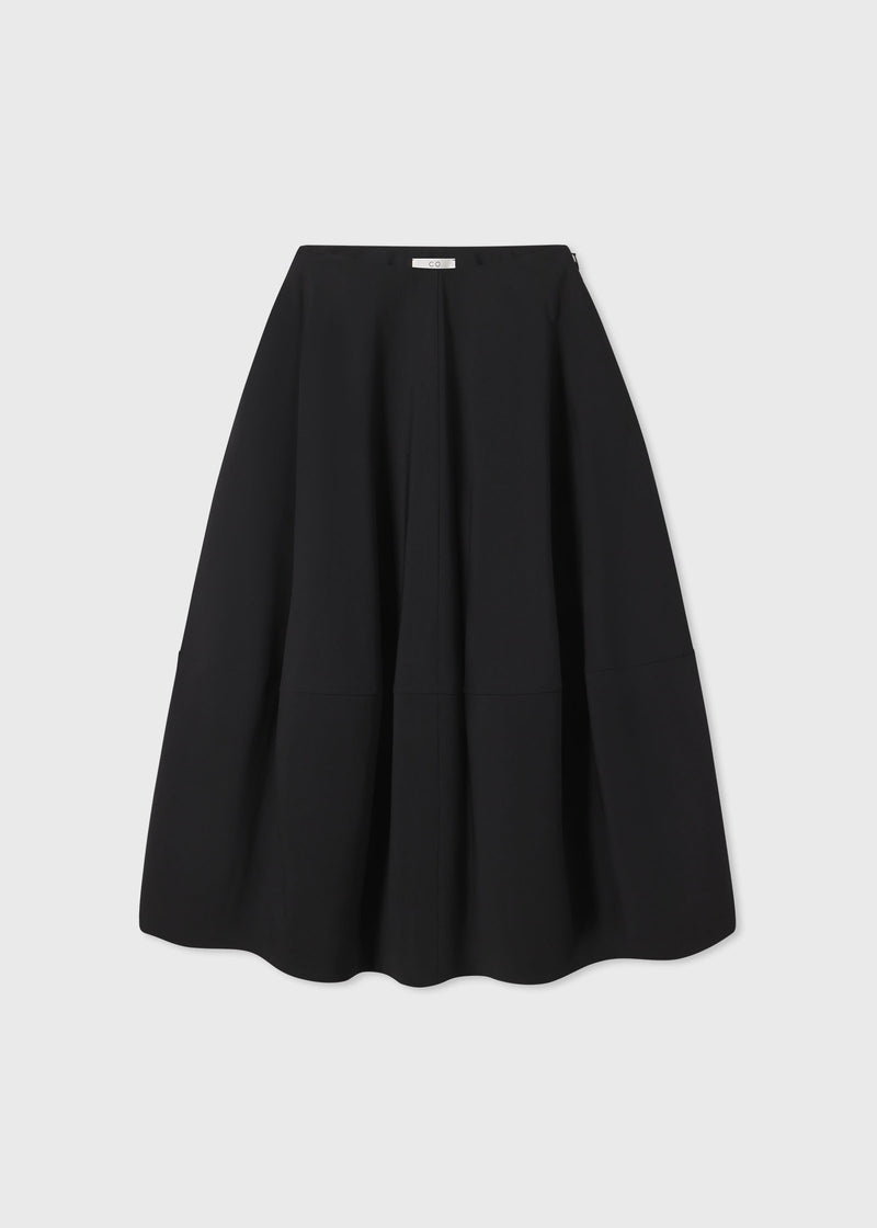 Bubble Skirt in Wool Gabardine - Black - CO