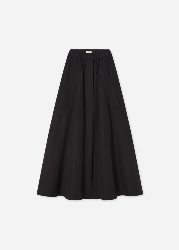 Parachute Skirt in Cotton Poplin - Black - CO