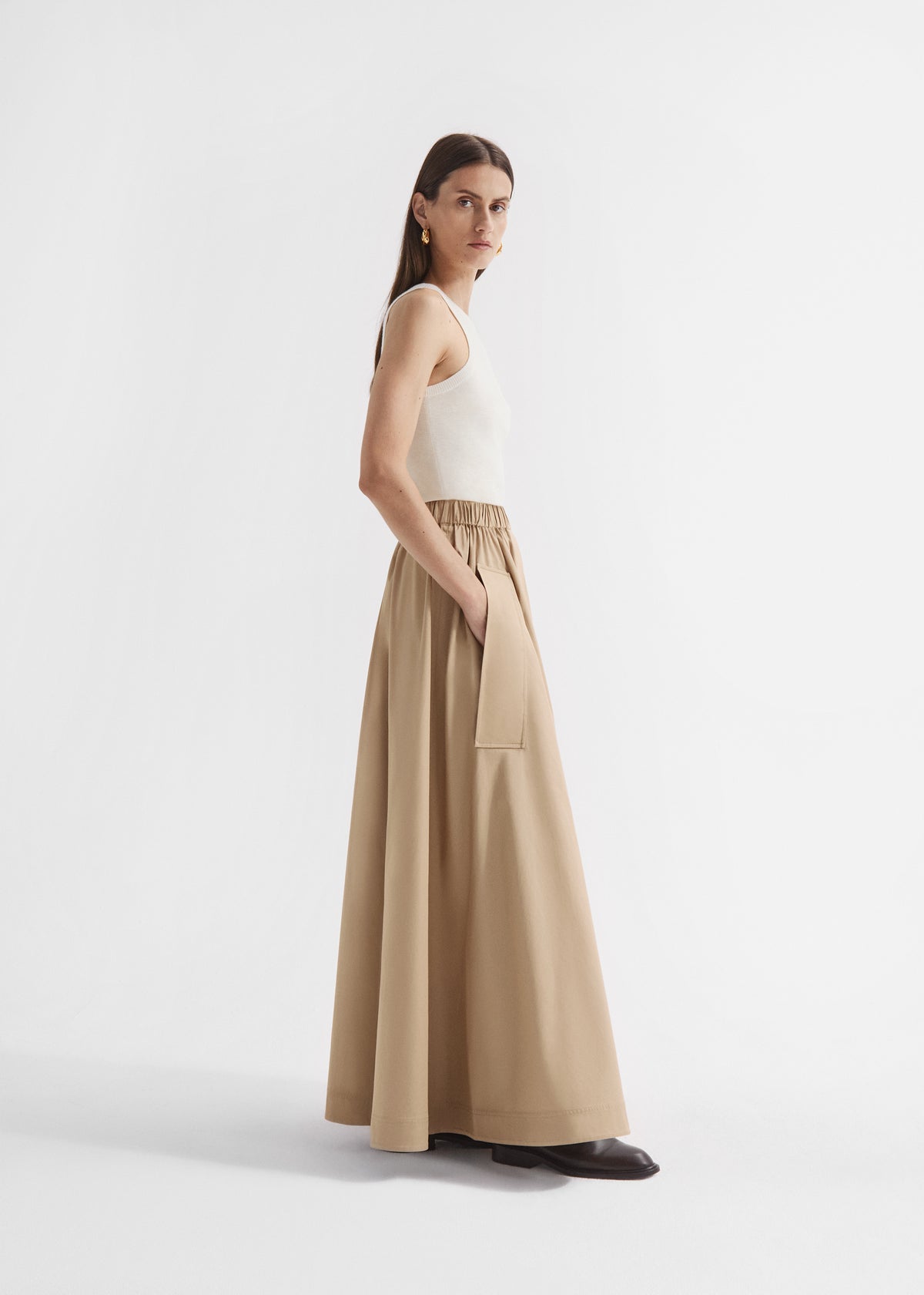 Tank Top in Fine Cashmere - Ivory, image 3 of 4