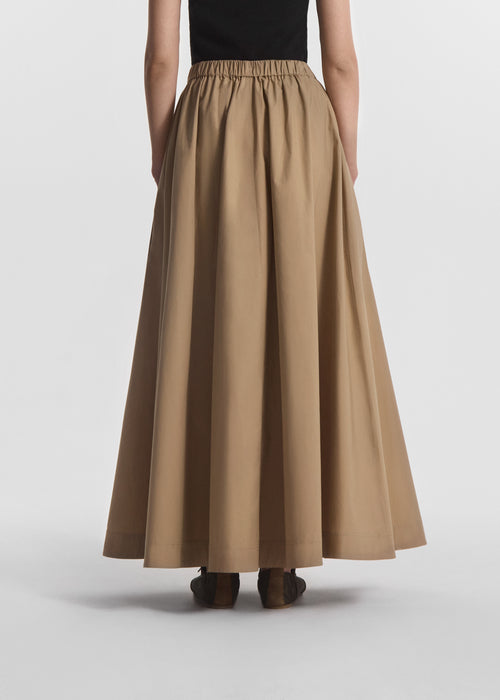 Parachute Skirt in Cotton Poplin - Camel, image 4 of 5