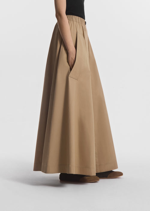 Parachute Skirt in Cotton Poplin - Camel, image 3 of 5