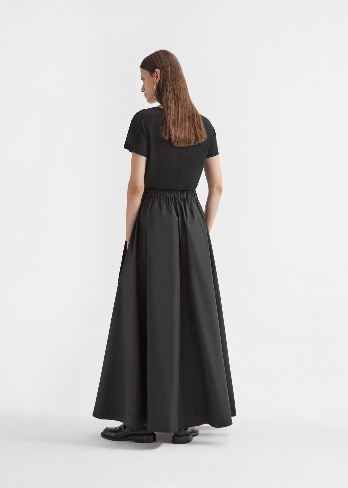 Parachute Skirt in Cotton Poplin - Black, image 3 of 4