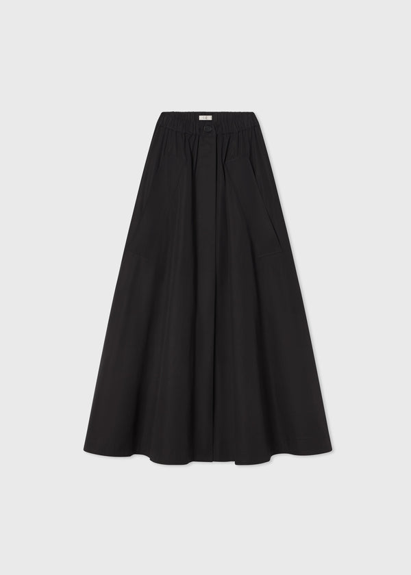 Parachute Skirt in Cotton Sateen - Black - CO