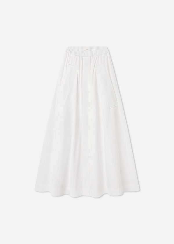 Parachute Skirt in Cotton Poplin - White - CO