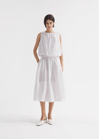 Full Skirt in Cotton Poplin - White