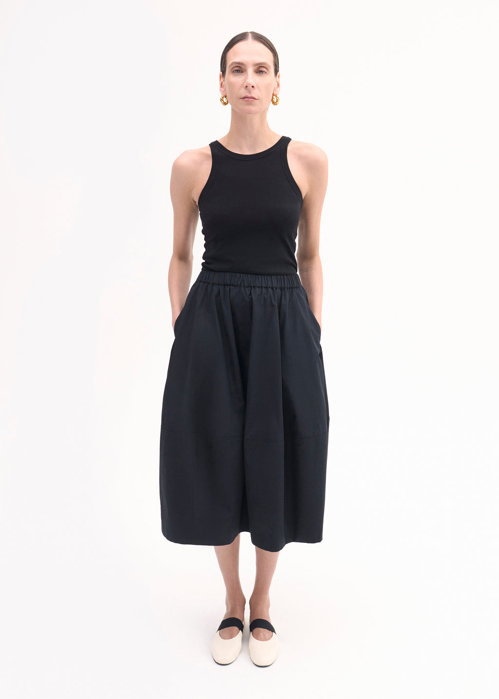 Tank Top in Smooth Cotton Jersey - Black - CO