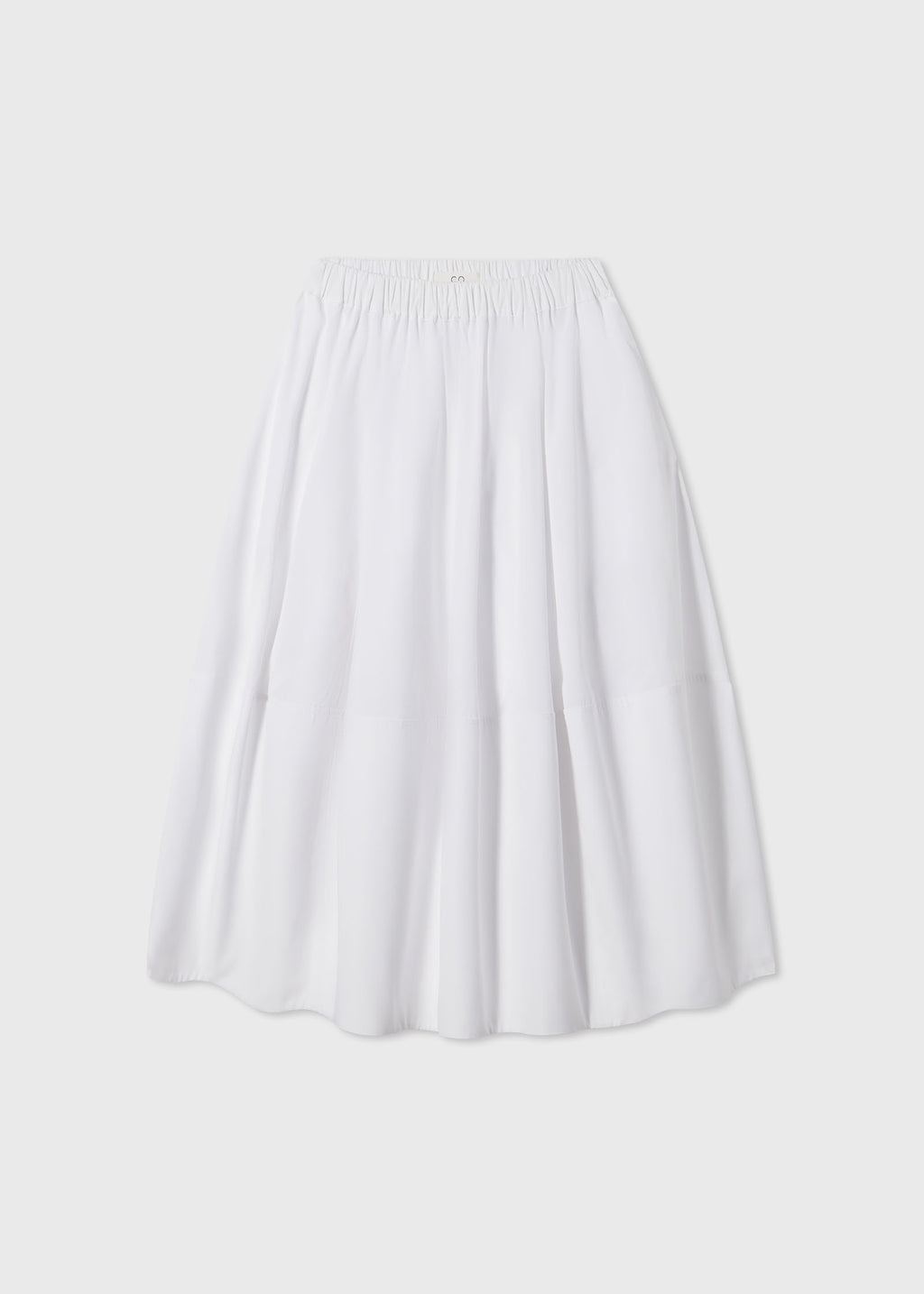 Full Skirt in Cotton Poplin - White - CO