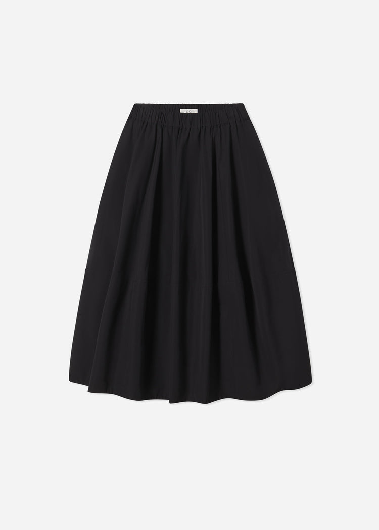 Full Skirt in Cotton Poplin - Black, image 4 of 4