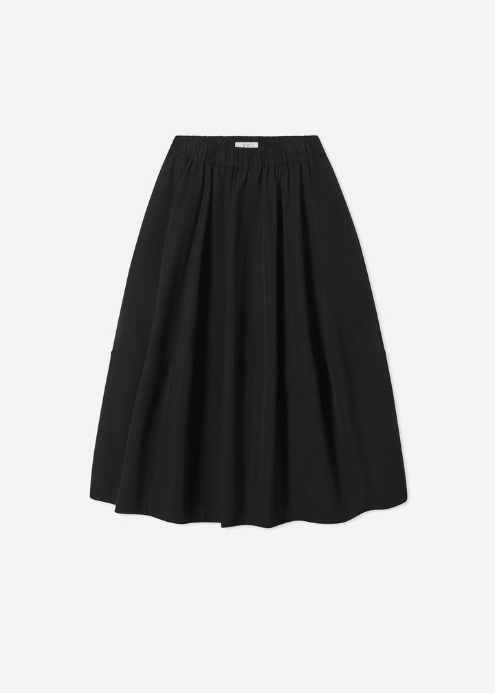 Full Skirt in Cotton Poplin - Black