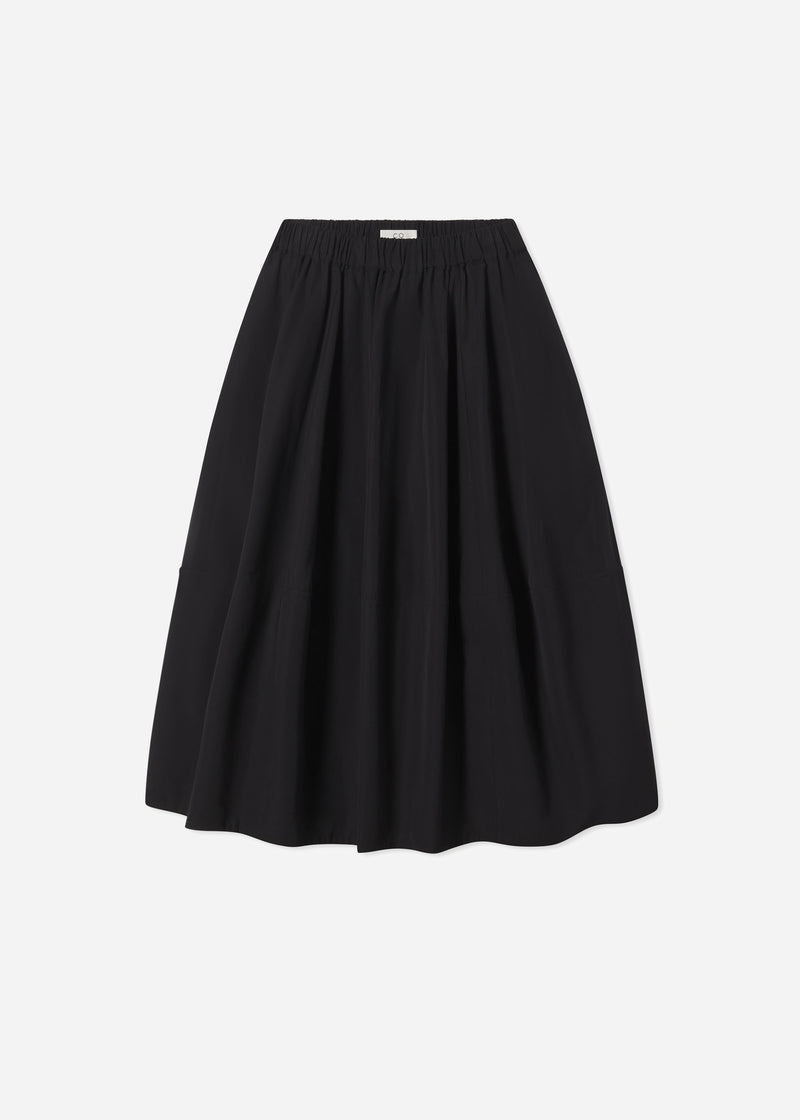 Full Skirt in Cotton Poplin - Black - CO