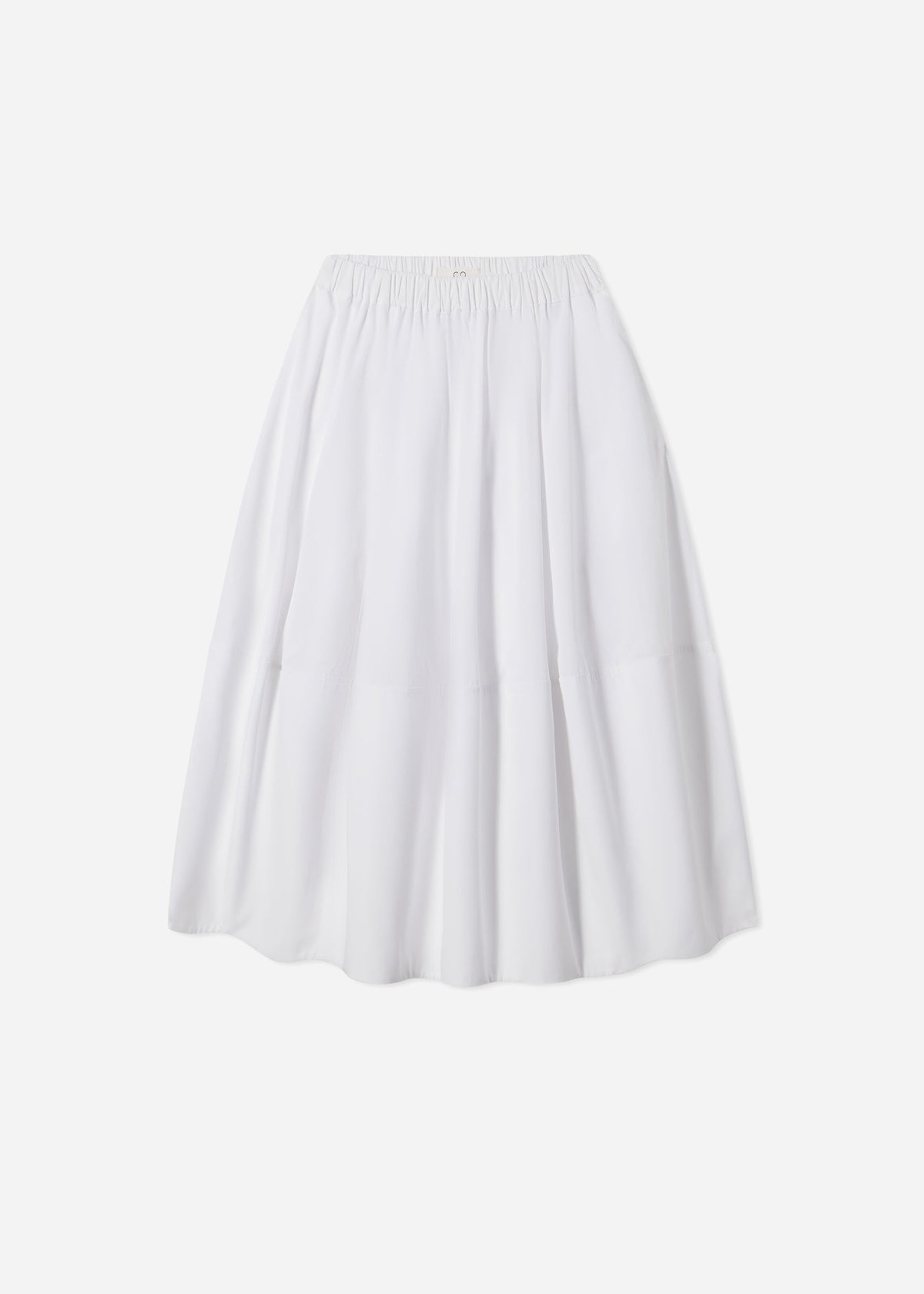 Full Skirt in Cotton Poplin - White, image 3 of 3