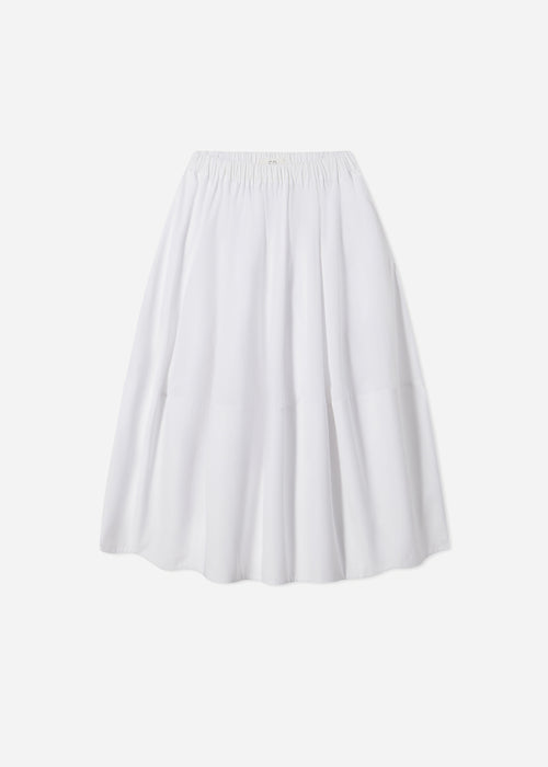 Full Skirt in Cotton Poplin - White, image 3 of 3