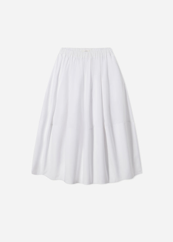 Full Skirt in Cotton Poplin - White - CO