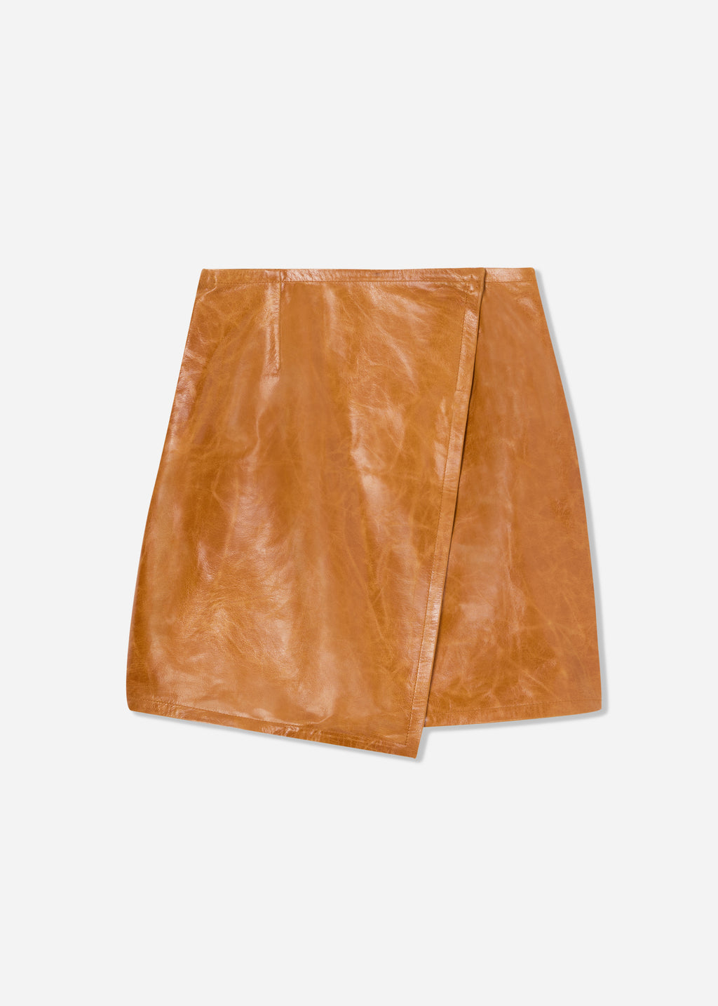 Leather Wrap Skirt - Cognac (WIP) - CO