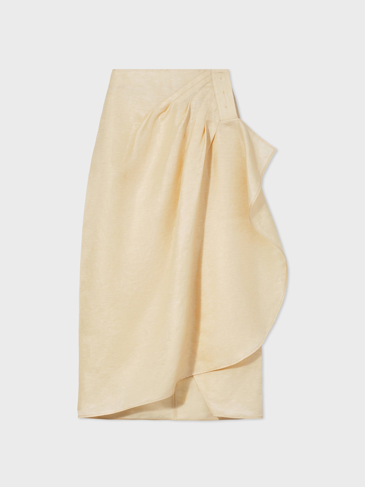 Wrap Skirt in Organza  - Custard - CO