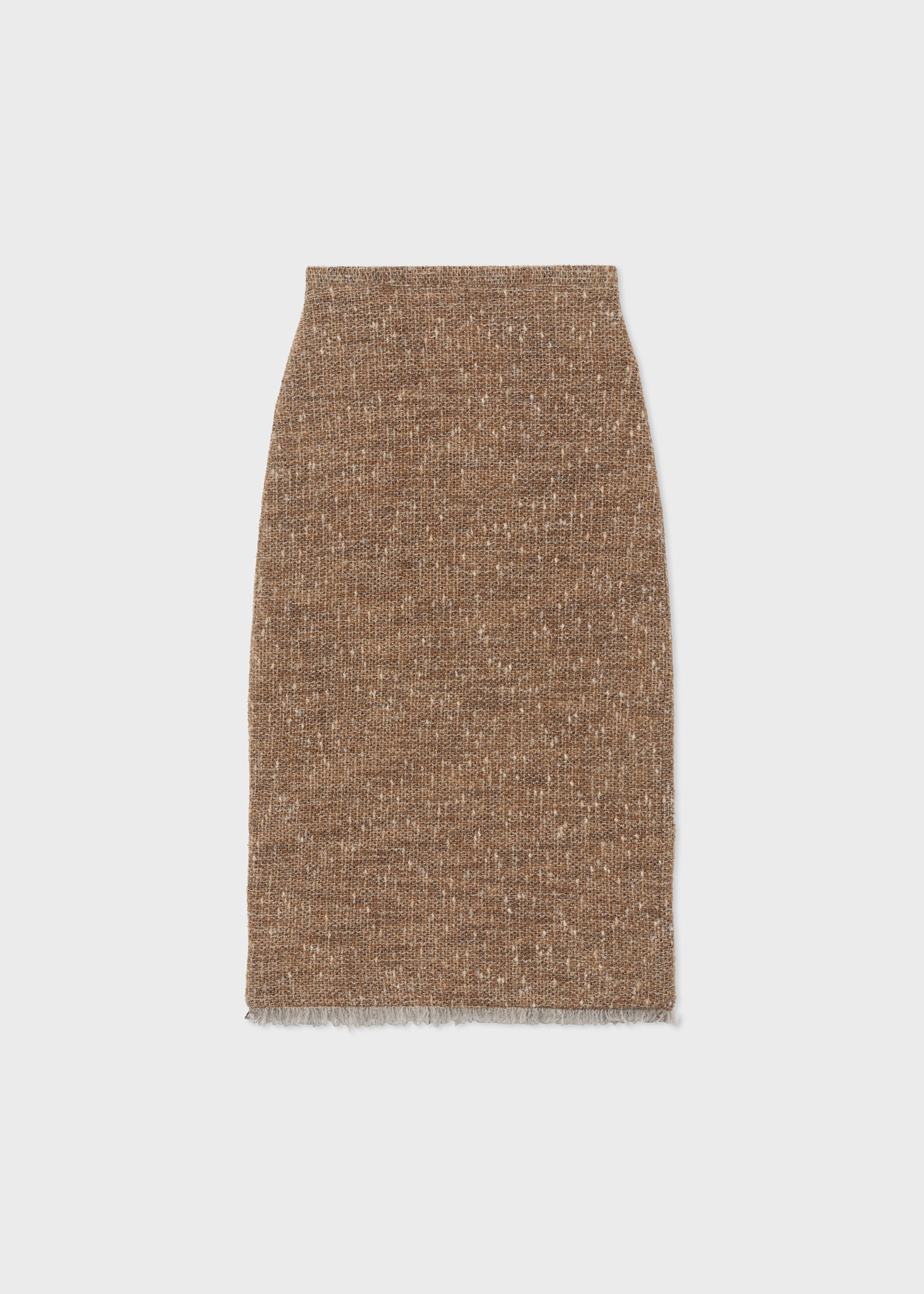 Midi Pencil Skirt in Boucle - Brown Multi