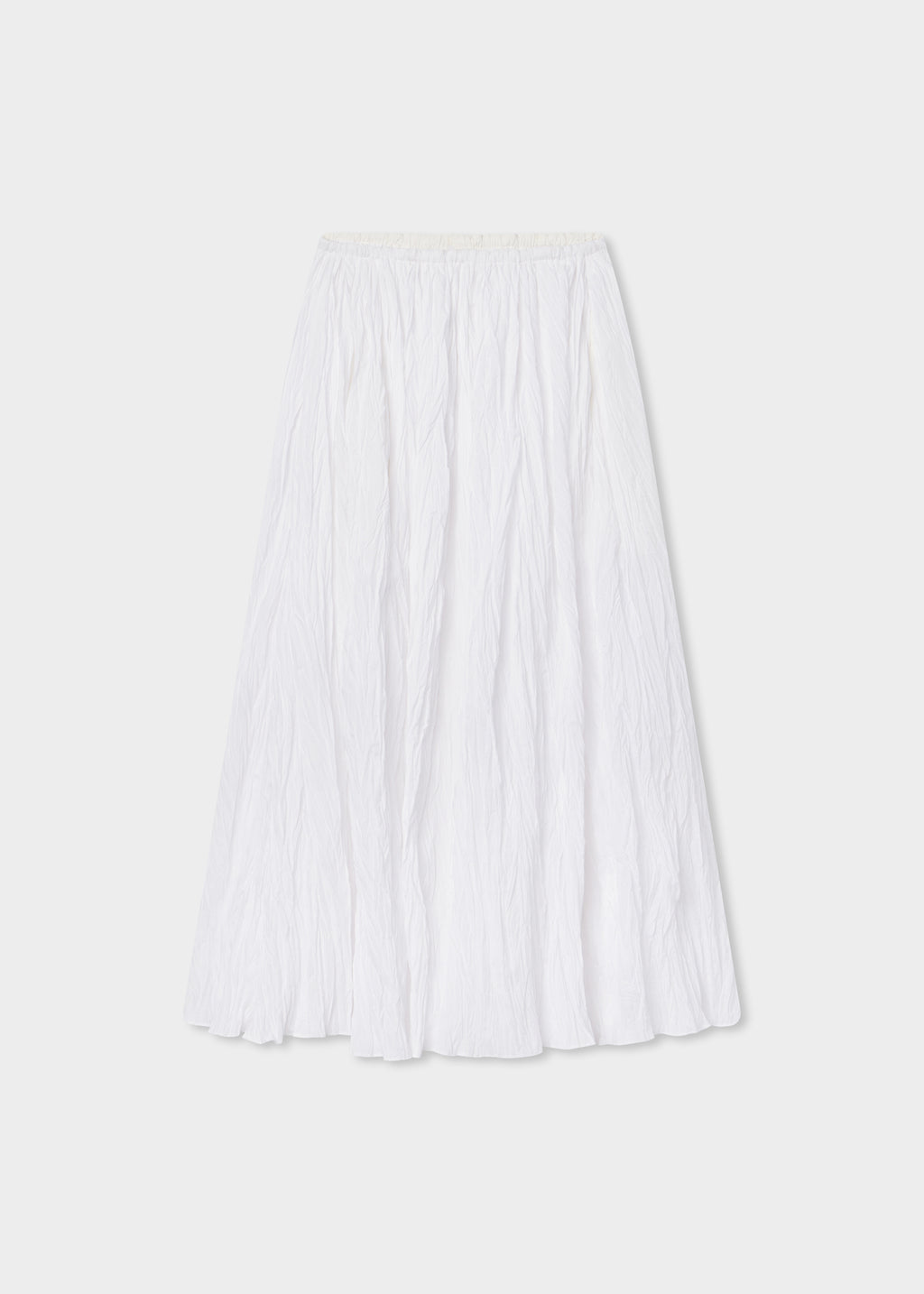 Plissé Skirt in Crinkled Cotton - Optic White - CO