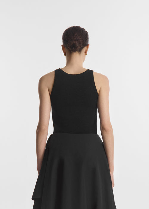Racerback Tank in Silk Linen - Black, image 4 of 5