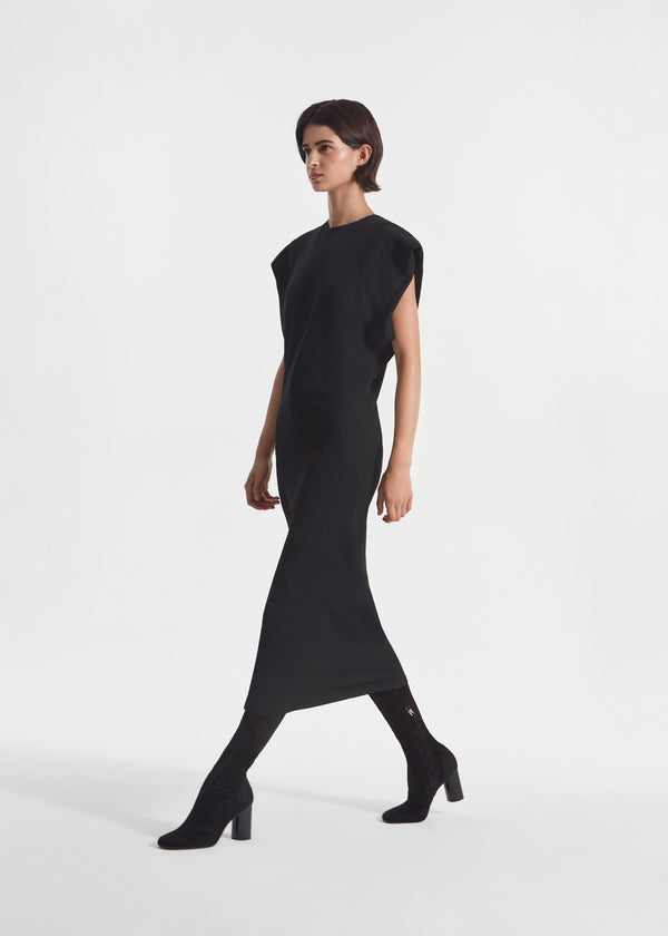 Relaxed Shift Dress in Crepe - Black, image 1 of 5
