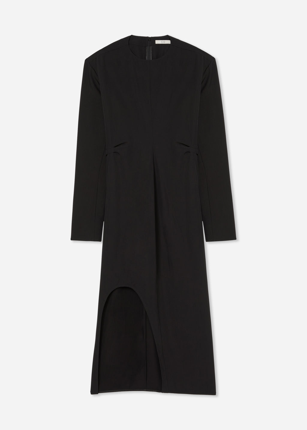 Keyhole Dress in Viscose Wool - Black - CO
