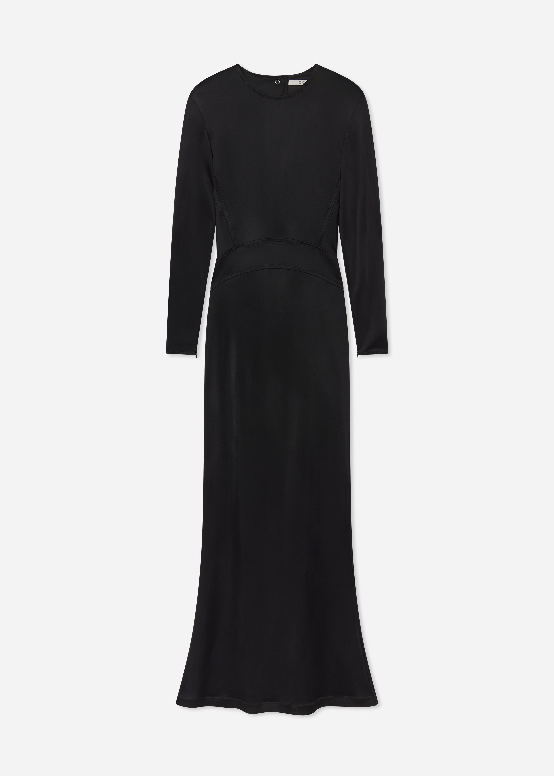 Backless Column Dress in Viscose Shine - Black