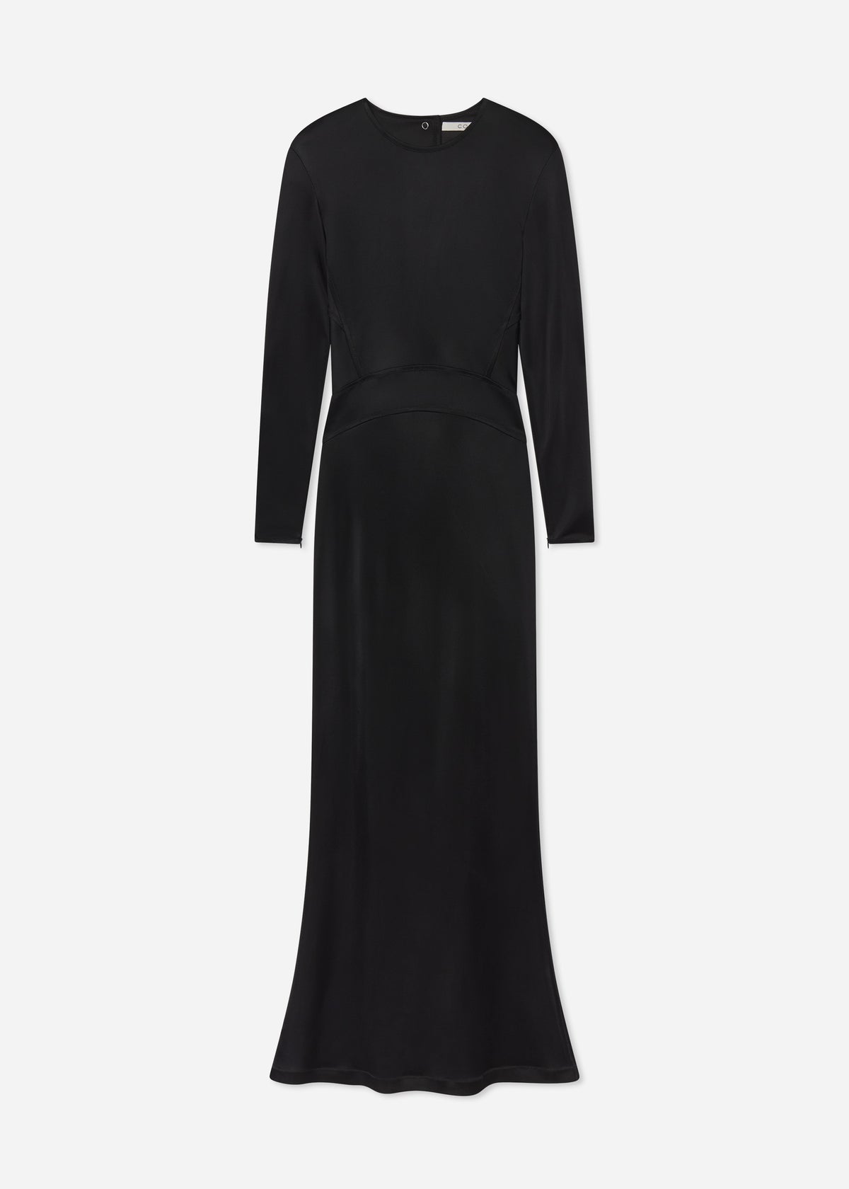Backless Column Dress in Viscose Shine - Black, image 5 of 5