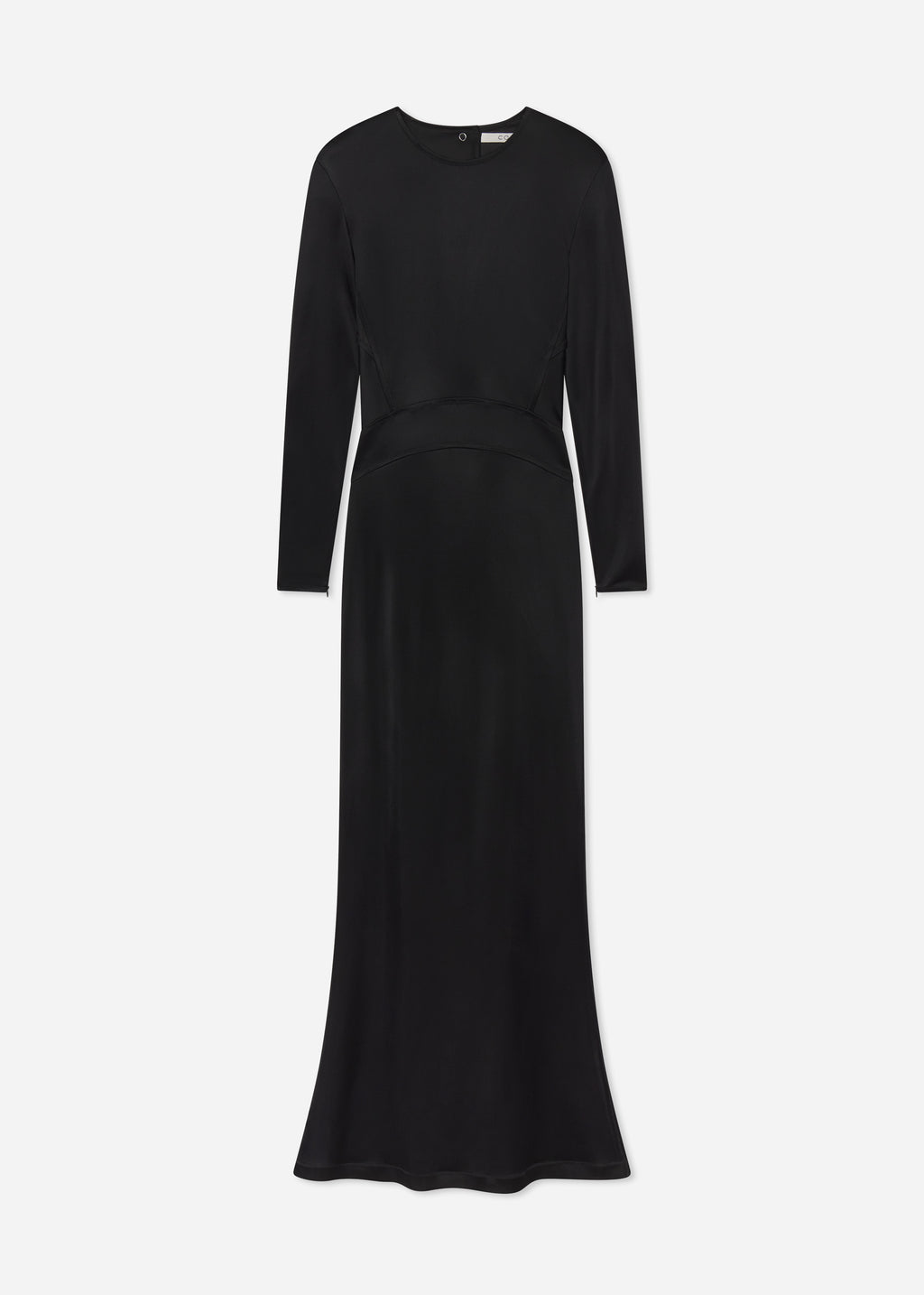 Backless Column Dress in Viscose Shine - Black - CO