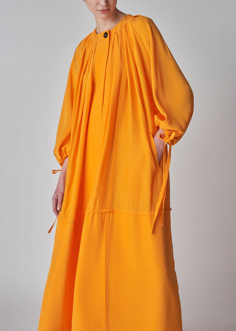 Bubble Dress in Viscose Habotai - Orange - CO