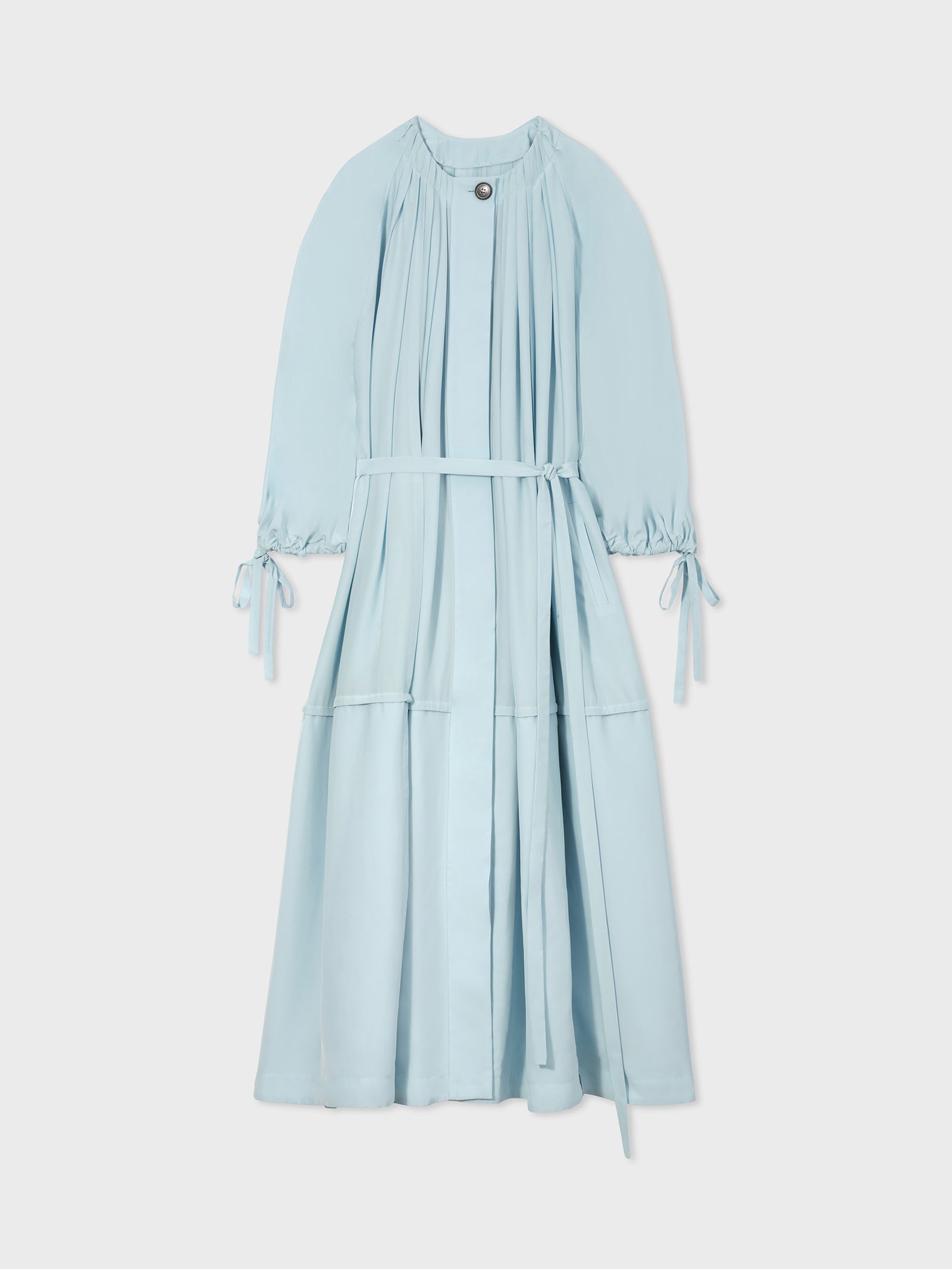 Long Sleeve Dress in Viscose Habotai - Blue - CO Collections