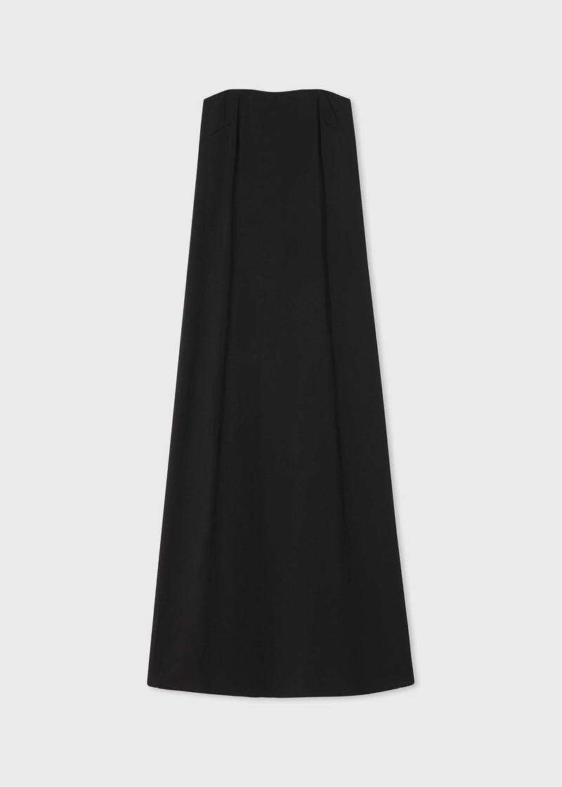 Strapless Column Dress in Viscose Crepe - Black - CO
