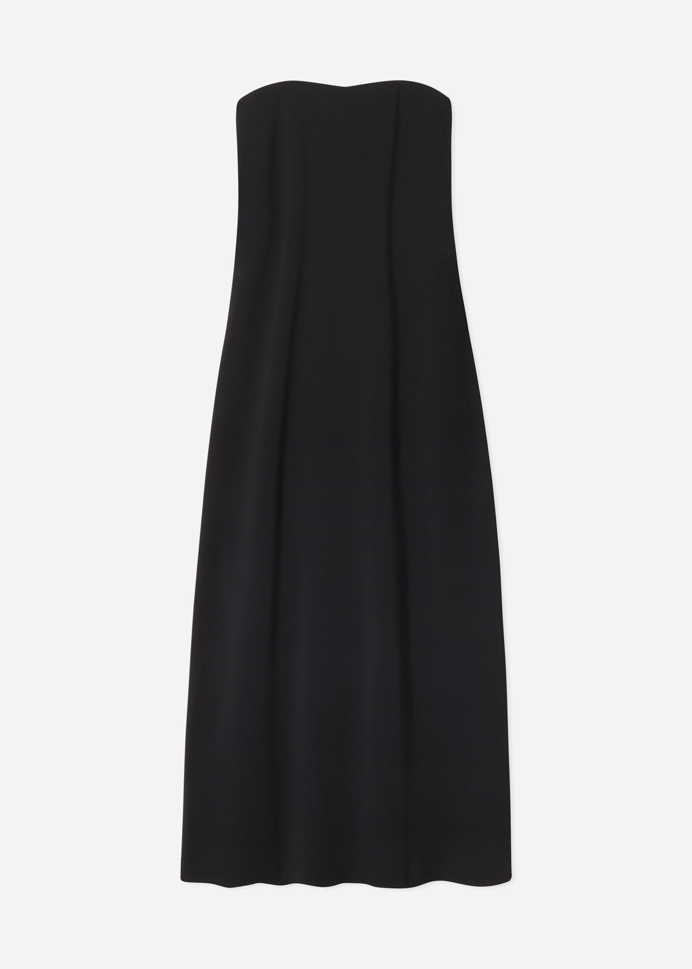 Strapless Column Dress in Viscose Crepe - Black