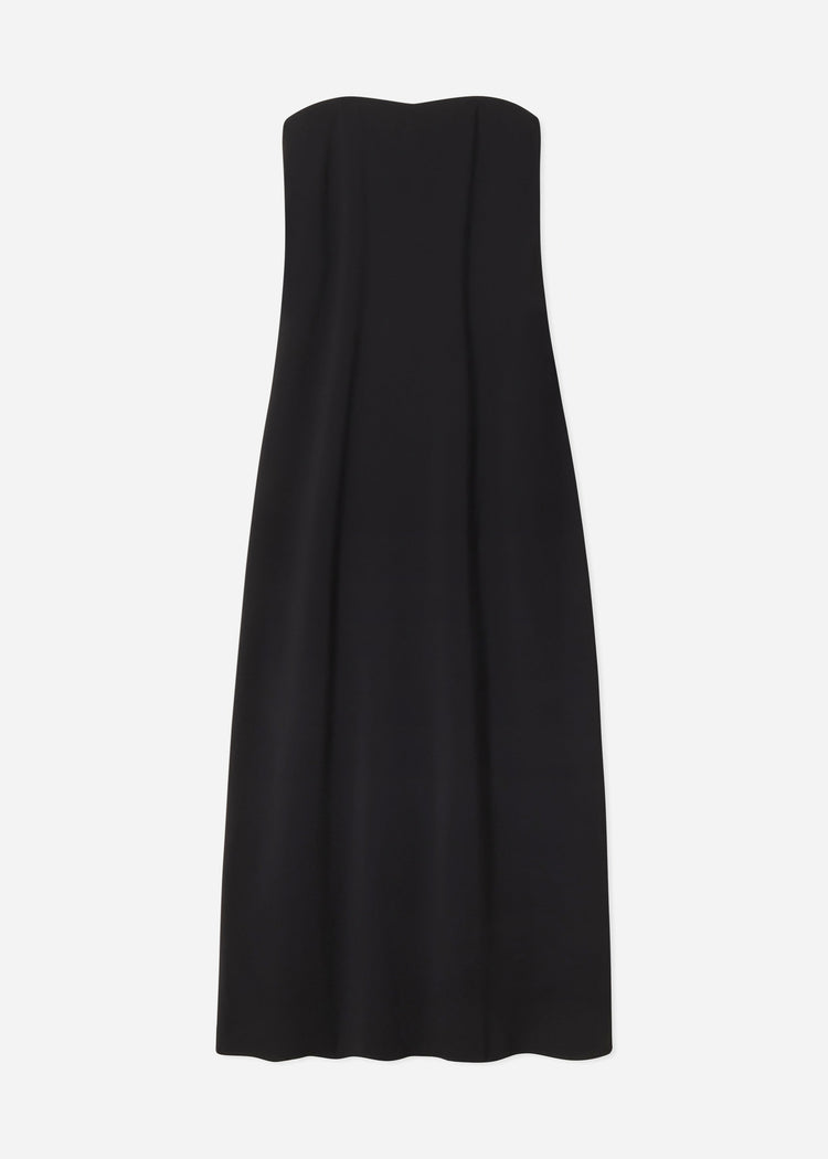 Strapless Column Dress in Viscose Crepe - Black, image 4 of 4