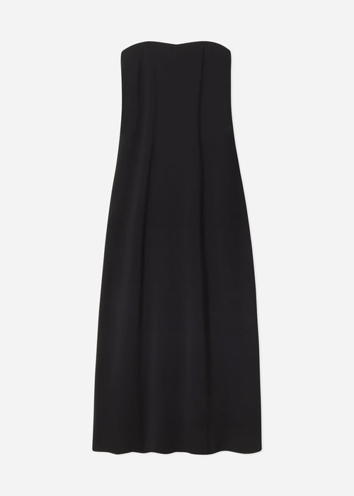 Strapless Column Dress in Viscose Crepe - Black, image 4 of 4