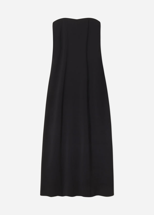 Strapless Column Dress in Viscose Crepe - Black - CO