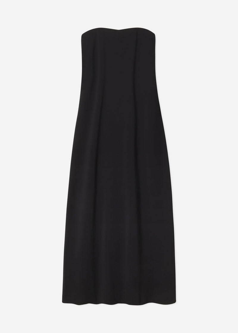 Strapless Column Dress in Viscose Crepe - Black - CO