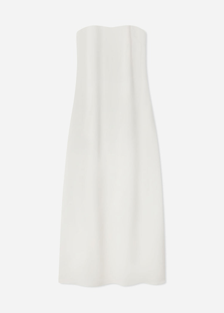 Strapless Column Dress in Viscose Crepe - Ivory, image 3 of 3