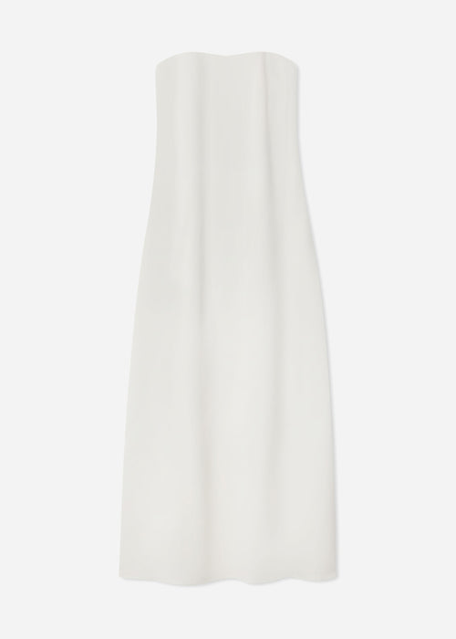 Strapless Column Dress in Viscose Crepe - Ivory, image 3 of 3