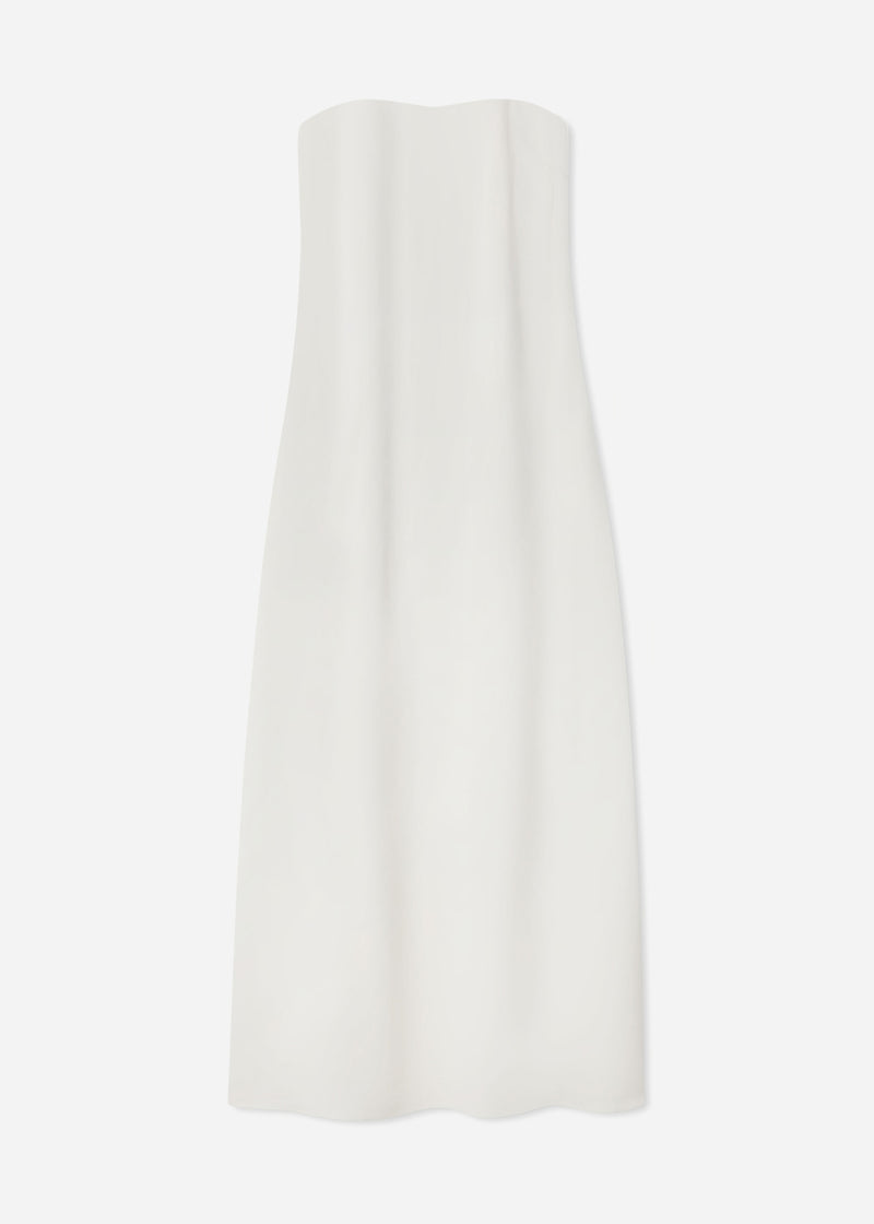 Strapless Column Dress in Viscose Crepe - Ivory - CO