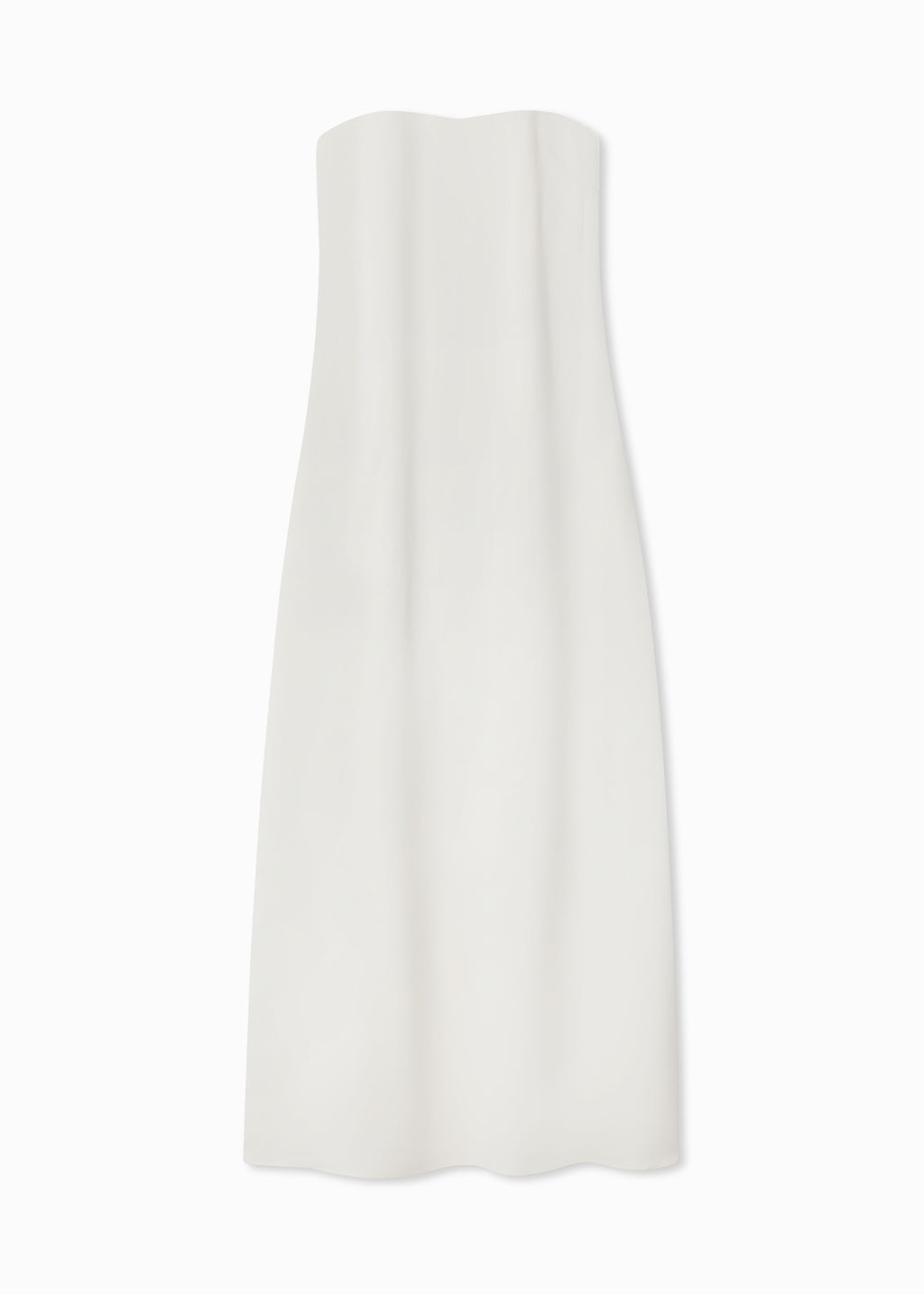 Strapless Column Dress in Viscose Crepe - Ivory - CO
